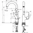 Hansgrohe Novus Einhebel-Waschtischmischer 240 Schwenkauslauf mit Ablaufgarnitur, Masszeichnung