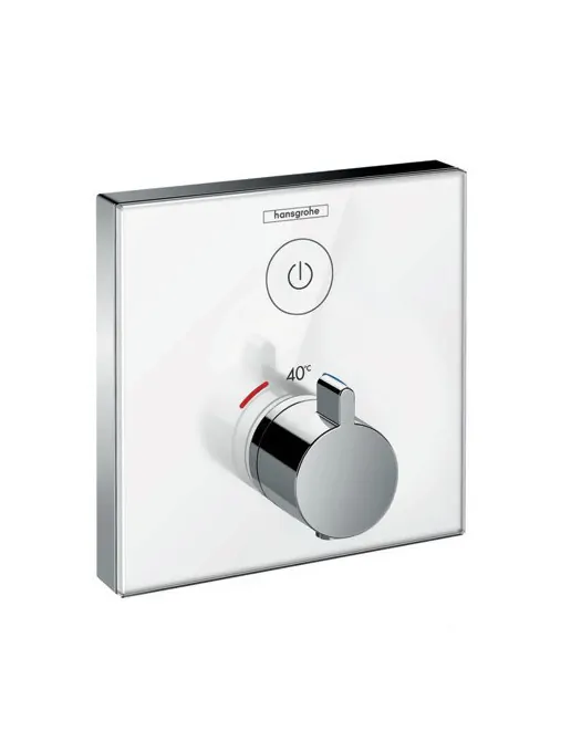 Hansgrohe ShowerSelect Glas Thermostat 1 Verbraucher, weiss/chrom