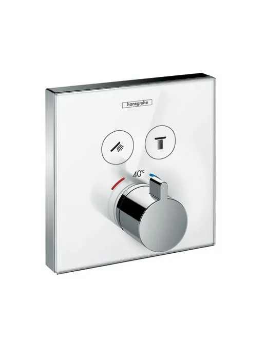 Hansgrohe ShowerSelect Glas Thermostat 2 Verbraucher Unterputz, weiss/chrom