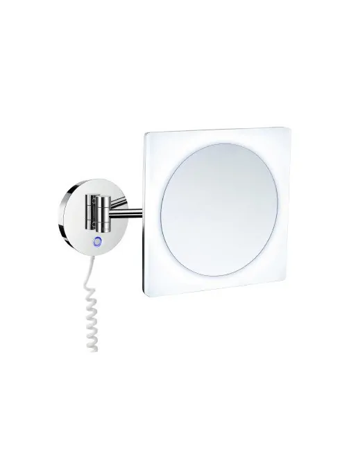 Smedbo Outline Kosmetikspiegel mit Dual LED - PMMA viereckig, chrom