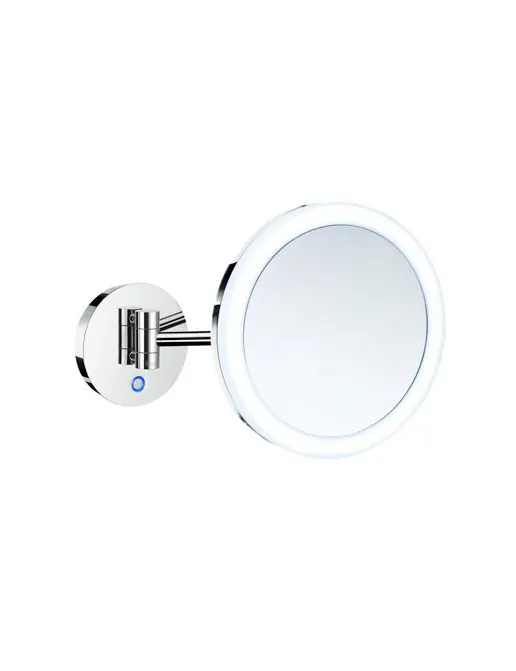 Smedbo Outline Kosmetikspiegel mit Dual LED - PMMA Standmodell, chrom