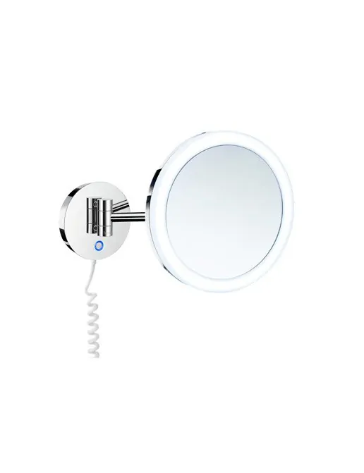Smedbo Outline Kosmetikspiegel mit Dual LED - PMMA Standmodell, chrom