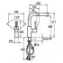 KWC Ono Einhebel-Küchenarmatur mit Auszugsbrause A225, Skizze