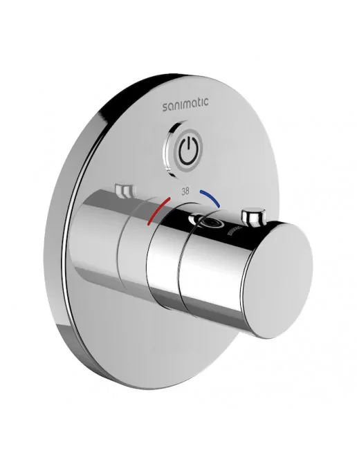 Sanimatic Showertronic Thermostat-Bademischer mit Bluetooth, Netzversion, chrom