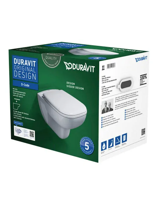 Wand-WC Duravit Rimless® Set, mit Absenkautomatik