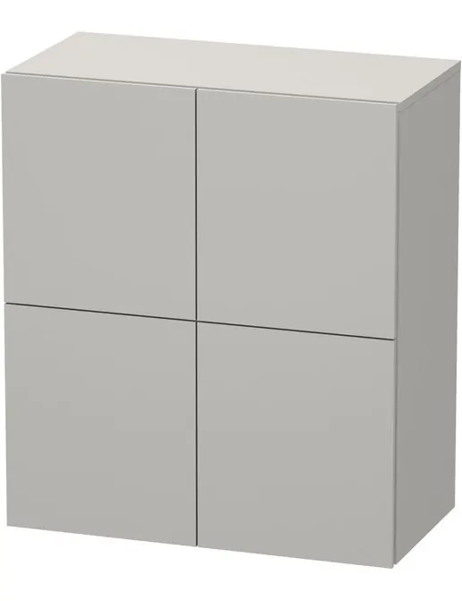 Duravit L-Cube Halbhochschrank, 2 Türen, B: 700 mm, Betongrau
