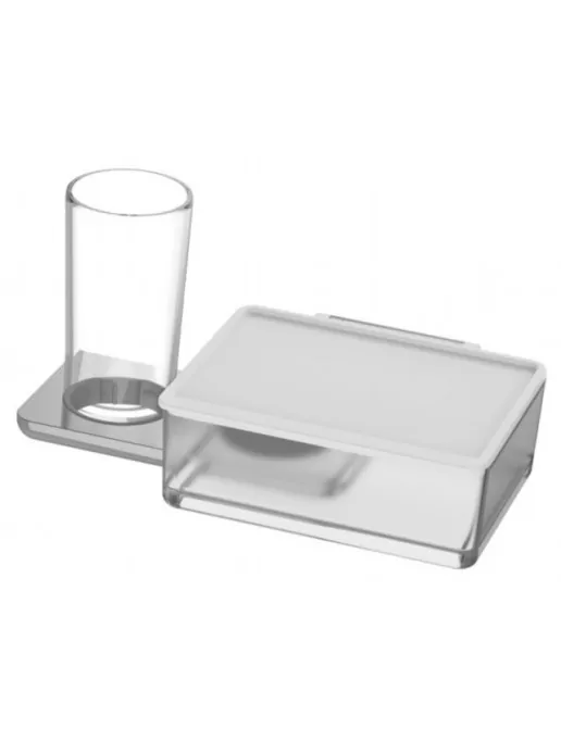 Bodenschatz LIV Glashalter Klarglas mit Utensilienbox