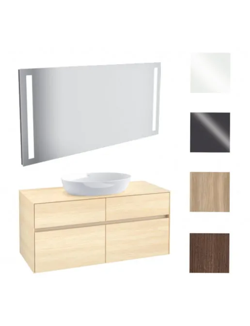Villeroy & Boch Chic Möbel-Set mit Lichtspiegel, Waschtisch und Waschtischunterschrank 1200 mm, mehrfarbig