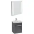 Villeroy & Boch Modern Möbel-Set mit Lichtspiegel, Waschtisch und Waschtischunterschrank 45cm, Crystal Grey