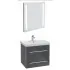 Villeroy & Boch Modern Möbel-Set mit LED-Spiegel, Waschtisch und Unterschrank 60cm, mehrfarbig