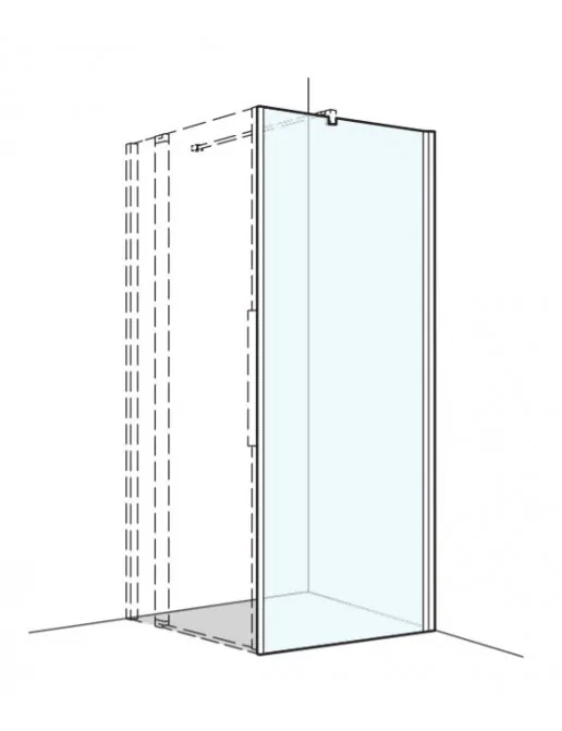 Koralle S400 Seitenwand für Pendeltüre mit Festelement / Wandanschlag, Breite: 70 - 100 cm