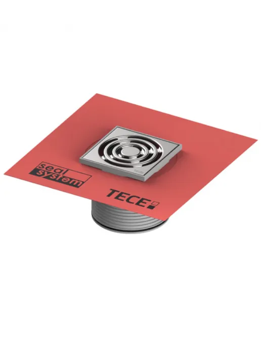 TECE drainpoint S Rostrahmen Kunststoff, 100 mm, inkl. Designrost, mit werkseitig angebrachter Seal System Dichtmanschette