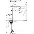 Hansgrohe Metris Einhebel-Waschtischmischer 200 mit Ablaufgarnitur, Masszeichnung