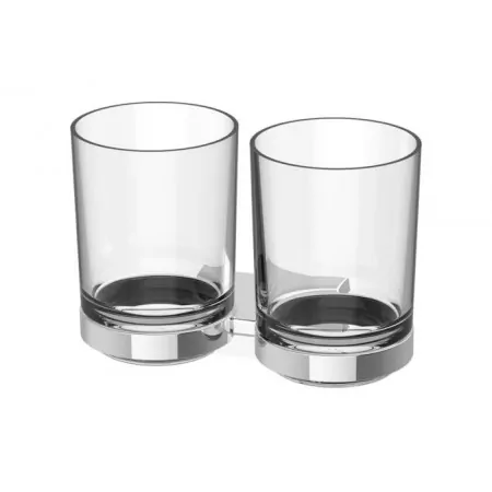 Bodenschatz CHIC 22 Doppelglashalter mit Klarglas, Wandmodell